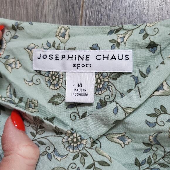 90s Y2K Babydoll Maxi Dress Womens 14 Green Forest Fairy Coquette Floral Whimsy - Picture 8 of 13